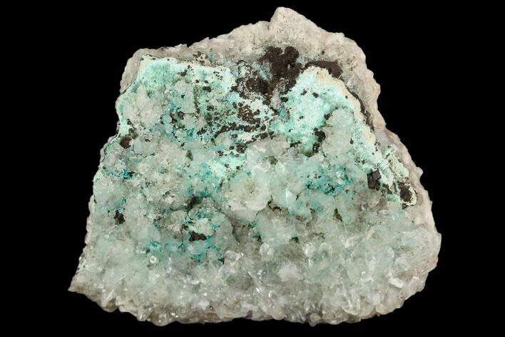 Calcite Encrusted Fibrous Aurichalcite Crystals - Mexico #127230